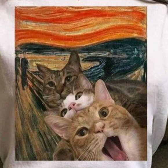 Oil Painting Female Cat T-Shirt - Picture 2 of 3